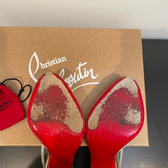 Christian Louboutin gold heels $340 - Picture 3 of 4